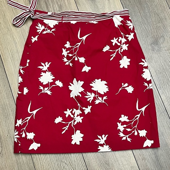 VTG Y2K White Stag 12 Wrap Skirt Hawaiian Floral Cotton Midi Retro Preppy Casual - Picture 8 of 9